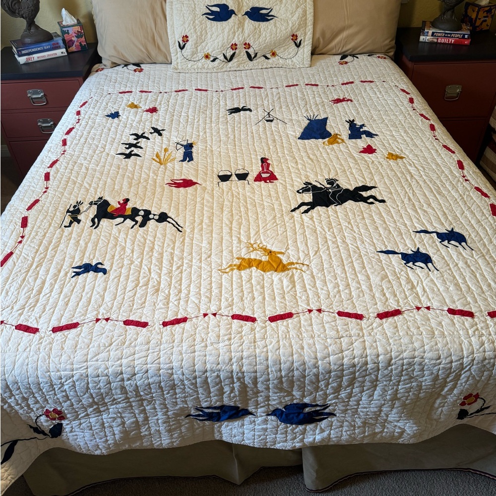 PENDELTON CROSS CREEK FULL/QUEEN QUILT, WITH ONE STANDARD SHAM. 100% COTTON.